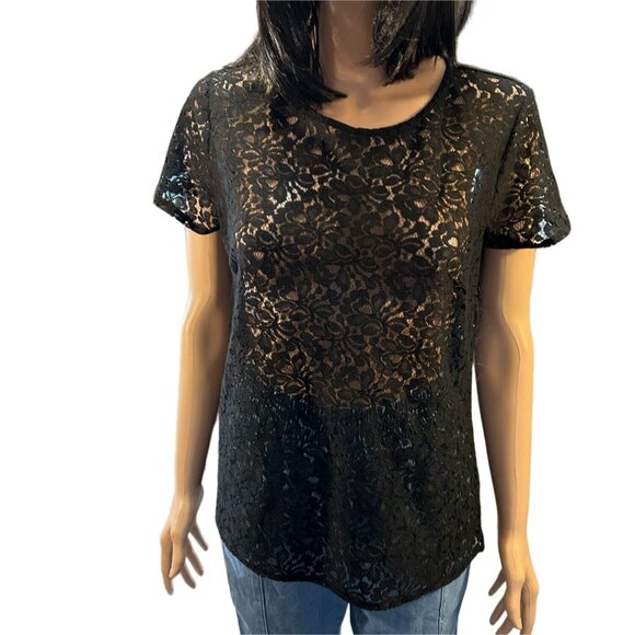 Old Navy Black Lace Top size medium - Picture 1 of 6